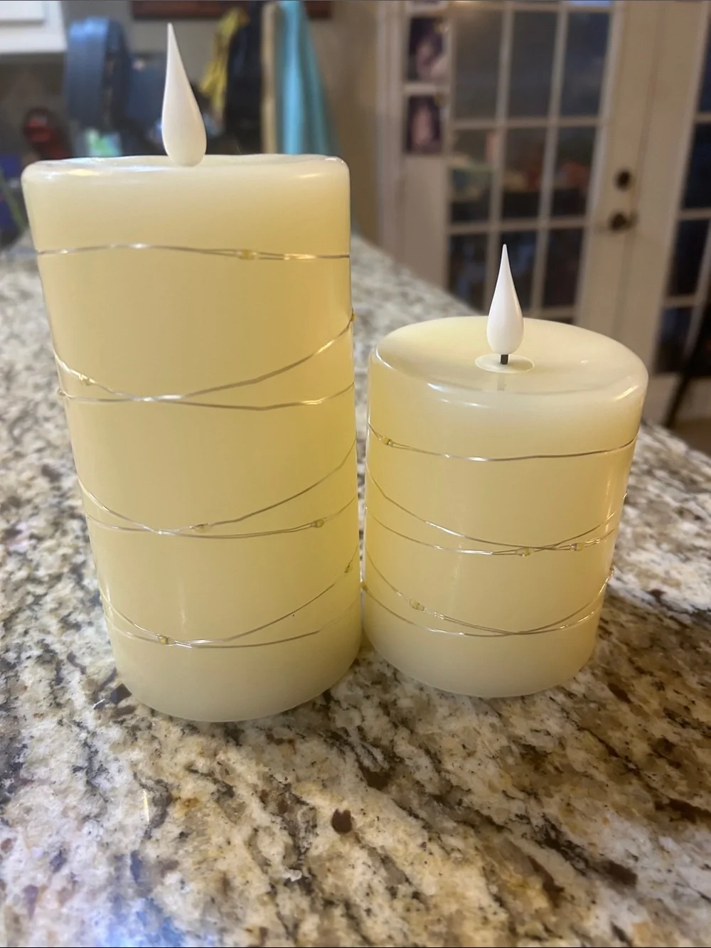 LED Flameless Pillar Candles — Cream, Set of 4